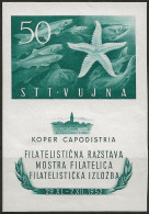 TZBF3L - 1952 Trieste Zona B, Sass. Nr. 3, Foglietto Non Dentellato Nuovo Con Traccia Di Linguella */ - Nuevos