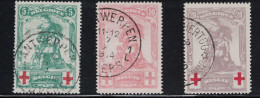 OBP / COB N° 126 - 128  O / Gestempeld / Oblitéré / Used VALS / FAUX / FAKE - 1914-1915 Red Cross