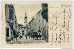 LINZ A. D. , POSTKARTE,  Altstadt, Litho, Gel. 1901 - Linz