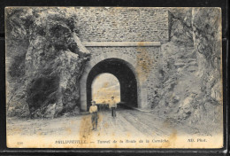 CC188 - ALGERIE - PHILIPEVILLE - TUNNEL DE LA ROUTE DE LA CORNICHE - ECRITE TACHEE - Skikda (Philippeville)