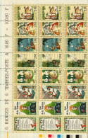 FRANCE Feuille Entière 6 Bandes Timbres-Poste à 16.80 FRF = 100.80 FRF Fables De La Fontaine (1621-1695)300.Anniver.1995 - Ungebraucht