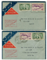2 LETTRES VOL INAUGURAL LIGNE AIR BLEU PARIS - NANTES ALLER-RETOUR 25.07.1935 TB - Premiers Vols