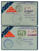 2 LETTRES VOL INAUGURAL LIGNE AIR BLEU NANTES - NANCY ALLER-RETOUR 01.04.1936 TB Avec Correspondance METZ - Primeros Vuelos