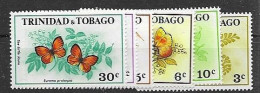 Trinidad & Tobago Mint Very Low Hinge Trace * 1972 (12 Euros) Butterfly Set - Trinité & Tobago (1962-...)