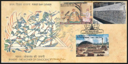 India 2024 Bharat -The Mother Of Democracy,Inscription,Shanti Stupa,History, FDC Cover (**) Inde Indien - Lettres & Documents