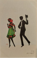 Silhouette Couple In Dancing Vintage I- VF 541 - Silhouettes