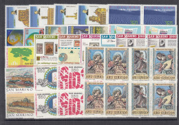 SAN MARINO  1380-1398, 1402-1406, 4erBlock Bzw. 4fach, Postfrisch **, Jahrgang 1988 Komplett - Nuovi