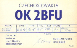 QSL Card Czechoslovakia Radio Amateur Station OK2BFU Y03CD Milan Fuchs - Radio Amateur