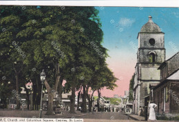 St Lucia R.C. Church And Columbus Square Castries  Envoi Sage Femme Mélédo  Langonnet Morbihan - Santa Lucía