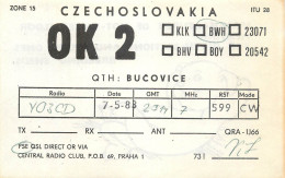 QSL Card Czechoslovakia Radio Amateur Station OK2BWH Y03CD - Radio Amatoriale