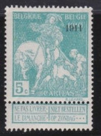 Belgie  .   OBP    .    97    .     *      .   Ongebruikt Met Gom     .   /   .   Neuf Avec Gomme - 1910-1911 Caritas