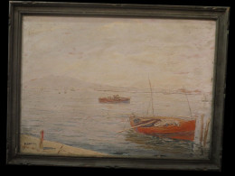 [ITALIA SICILIA NAPOLI SORRENTO SURRIENTO] KAUFFER (André) - Huile Sur Panneau ; Signée : ''Matin à Sorrente''. - Oils