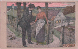 Paul Hey Illustrateur, Abschied, Couple, Cachet Ovale Bahnpost, Salzungen- Geisa, Litho (29.7.1907) - Hey, Paul