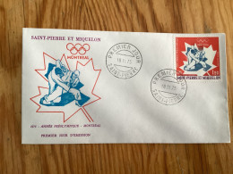 Enveloppe 1er Jour 1975 Année Pré Olympique Montréal  Saint Pierre Et Miquelon - Usados