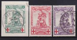 Belgie  .   OBP    .    126/128   .     O  (127: (*) )     .   Gestempeld     .   /   .   Oblitéré - 1914-1915 Rotes Kreuz