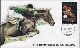 Guyana 1992 Michel 3891 Jeux Olympiques De Barcelone, Timbre Argent. Champions Célèbres. Hippisme - Zomer 1992: Barcelona