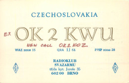 QSL Card Czechoslovakia Radio Amateur Station OK2KWU Y03CD 1985 - Amateurfunk
