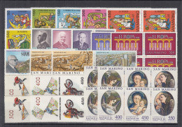 SAN MARINO  1291-1297, 1300-1312, 4erBlock Bzw. 4fach, Postfrisch **, Jahrgang 1984 Komplett - Unused Stamps