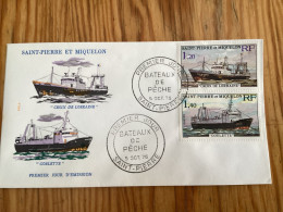 Enveloppe 1er Jour Bateaux De Pêche 1975 Saint-Pierre Et Miquelon - Used Stamps