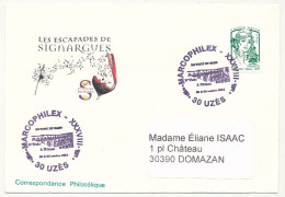 FRANCE - Carton Illustré "Les Escapades De Signargues" Obl Temp. MARCOPHILEX 38° UZES 25/26 Oct 2014 - Cachets Commémoratifs