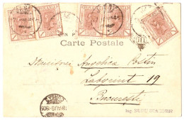 ROMANIA : IASI / JASSY - BEL AFFRANCHISSEMENT MUILTIPLE / NICE FRANKING POSTAGE : 5 TIMBRES / 5 STAMPS - 1905 (an336) - Lettres & Documents