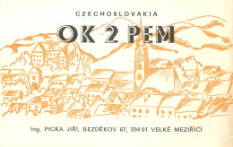 QSL Card Czechoslovakia Radio Amateur Station OK2PEM Y03CD 1985 Velke Mezirici - Radio Amatoriale