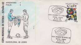 Enveloppe  ESPAGNE    Coupe  Du   Monde  De  Football    Match   POLOGNE  -  BELGIQUE    1982 - 1982 – Espagne