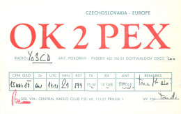 QSL Card Czechoslovakia Radio Amateur Station OK2PEX Y03CD - Radio Amateur