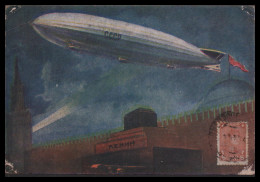 Russland & UdSSR 1934: Ansichtskarte  | Zeppelin, Luftfahrt, Propaganda  | - Storia Postale