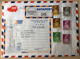 Hong Kong 1990: Brief  | Speed-Post, Datapost, Frankatur | Tsim Sha Tsu, Aachen - Cartas & Documentos