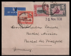 Grossbritannien Gebiete 1938: Luftpostbrief  | Afrika | Kilindini, Bielefeld - Kenya & Oeganda