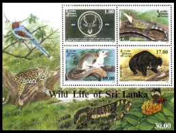 (0418) Sri Lanka 1994 / Fauna / Animals / Tiere Sheet / Bf / Bloc  ** / Mnh  Michel BL 56 - Sri Lanka (Ceylan) (1948-...)