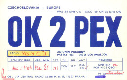 QSL Card Czechoslovakia Radio Amateur Station OK2PEX Y03CD - Radio Amateur