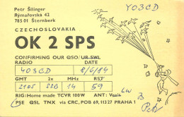 QSL Card Czechoslovakia Radio Amateur Station OK2SPS Y03CD 1984 Petr Silinger - Amateurfunk