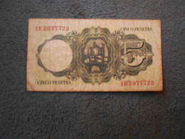 Ancien Billet De Banque Espagne 5 Pesetas 1951 - 1-2 Peseten
