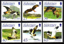 ALDERNEY MI-NR. 188-193 POSTFRISCH GREIFVÖGEL ADLER FALKE MILAN BUSSARD ROHRWEIHE - Águilas & Aves De Presa