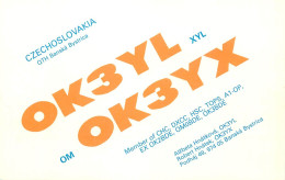 QSL Card Czechoslovakia Radio Amateur Station OK3YL Y03CD - Amateurfunk