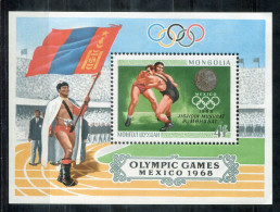 MONGOLEI Block 17, Bl.17 Mnh - Olympische Spiele Mexico, Ringen, Wrestling, Lutte - MONGOLIA / MONGOLIE - Mongolei