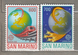 EUROPA CEPT 1988 San Marino Telecommunication Train Mi 1380-1381 MNH(**) #22602 - Neufs