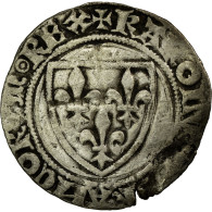 Monnaie, France, Demi Blanc Guénar, TB+, Argent, Duplessy:378A - 1380-1422 Carlo VI Il Beneamato