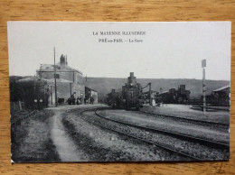 Pré En Pail Superbe Plan D’une Locomotive Et La Gare   TBE - Pre En Pail