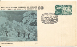 Yugoslavia Cover First Yugoslav Himalaya Expedition Maribor 1-5-1960 With Cachet - Covers & Documents