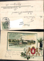 709552 Elsass Präge Passepartout Lithographie Metz Wappen  - Elsass