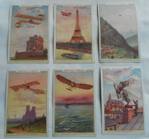 6 CHROMOS AU FORMAT CPA CHOCOLAT LOMBART THEME AVIATION - Lombart