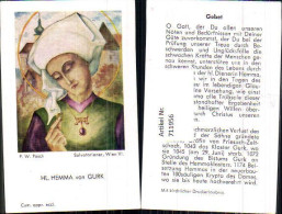 711956 Heiligenbild Heiligenbildchen P. W. Posch Hl. Hemma Von Gurk Salvatorianer Wien Religion - Religieuze Kunst