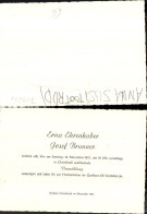 713671 Einladung Hochzeit Vermählung Aschach Christkindl Steyr 1957 Erna Ehrenhuber Josef Brunner - Wedding