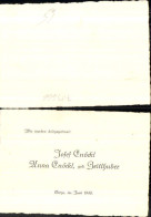 713666 Einladung Hochzeit Vermählung Steyr 1940 Josef Enökl Anna Zeitlhuber  - Annunci Di Nozze