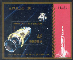 MONGOLEI Block 27, Bl.27 Mnh - Weltraum, Space, Espace, Apollo 16 - MONGOLIA / MONGOLIE - Mongolei