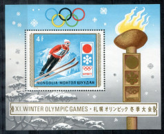 MONGOLEI Block 26, Bl.26 Mnh - Oly Sapporo, Skispringen, Ski Jumping, Saut à Ski - MONGOLIA / MONGOLIE - Mongolei