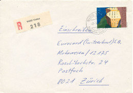 Liechtenstein Registered Cover Sent To Switzerland 2-5-1990 Single Franked - Storia Postale